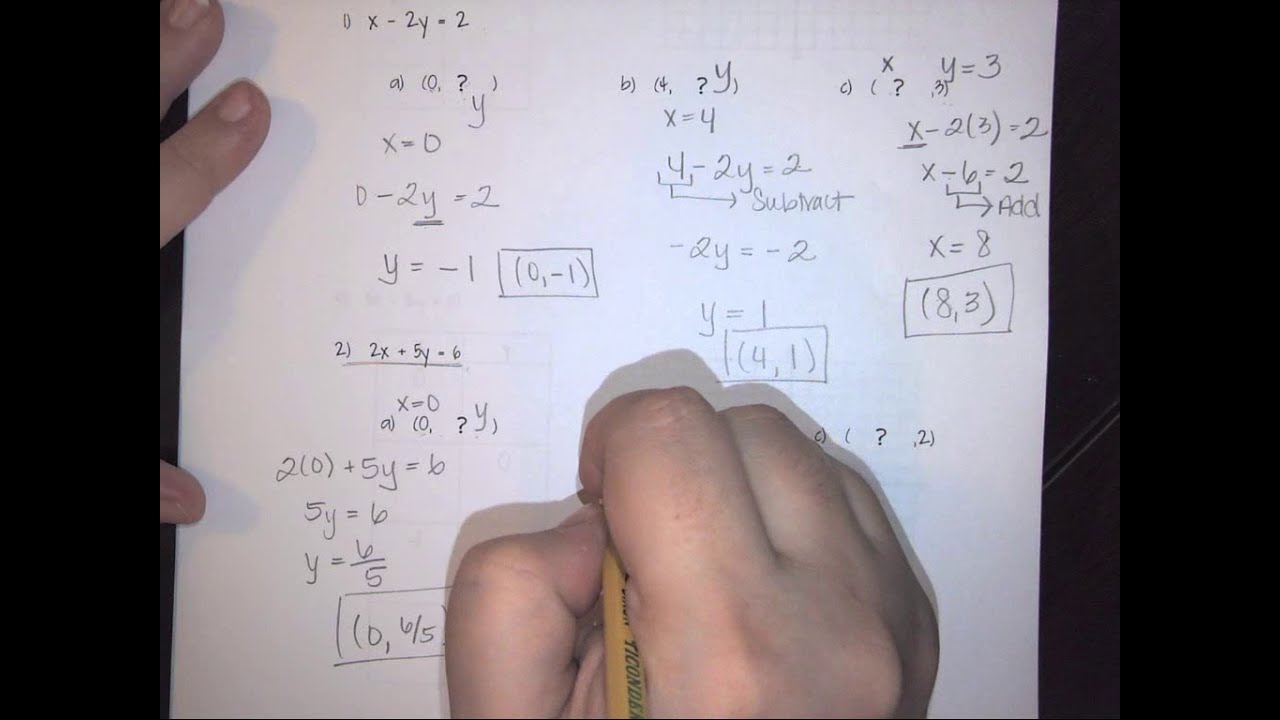 The Cartesian Coordinate System - Finding Missing Coordinates - Elementary Algebra