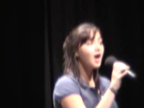 Destiny Du Bois singing National Anthem at Jefferson High School