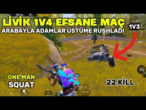 LİVİK 1V4 ONE MAN SQUAT EFSANE 1V3 LOWREX - PUBG MOBİLE 