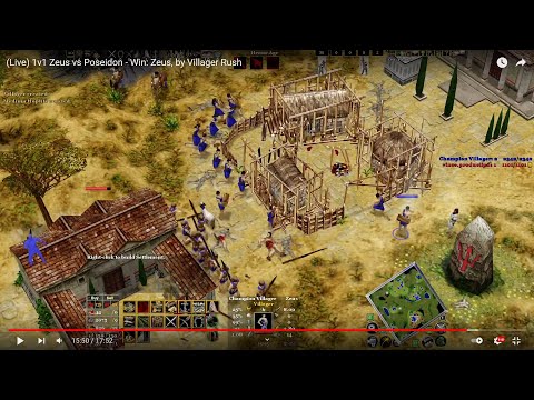 (Live) 1v1 Zeus vs Poseidon - Win: Zeus, by Villager Rush