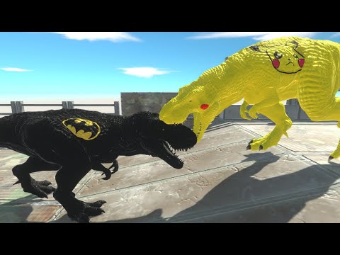 PIKACHU T REX DEATH FALL - Animal Revolt Battle Simulator