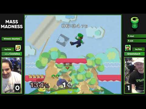 Mass Madness 54 SSBM - N0va | Coolslice (Fox) vs. Greenstach (Luigi) - Melee WQF