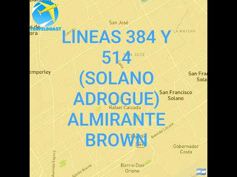 Linea 384: Carlan-Est. Adrogué (X Solano) Linea 514 (Almirante Brown): Adrogué-Solano (X Amenedo)