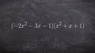 Using the box method to multiply a trinomial by a trinomial