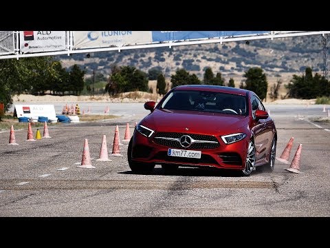 Mercedes-Benz CLS Coupé 2018 – Maniobra de esquiva (moose test) y eslalon | km77.com
