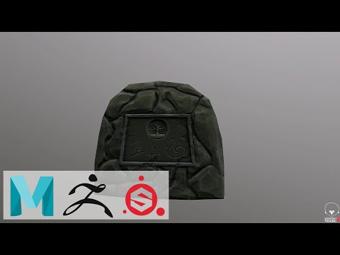 Maya 2020, Zbrush, Substance Painter - Stylised Gravestone Timelapse