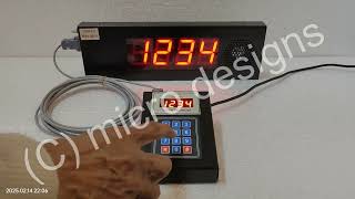 micro designs 4 digit 2 3 inch Token Display System with dual Hindi & English voice announcement