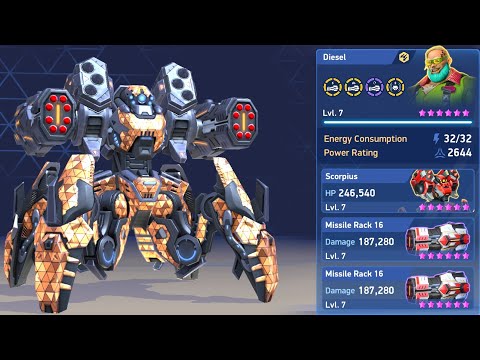 Scorpius with Missile Rack 16 - Mech Arena New Mech