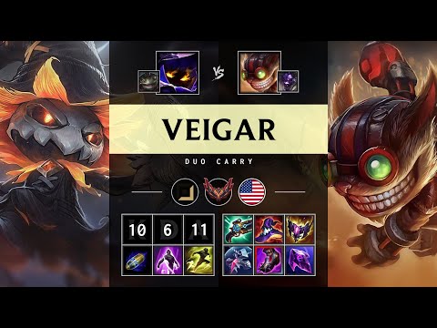 Veigar Carry vs Ziggs - NA Grandmaster Patch 25.21