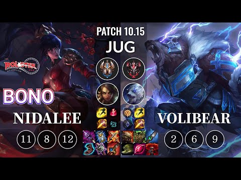 KT Bono Nidalee vs Volibear Jungle - KR Patch 10.15