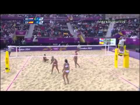Women's Beach Volleyball   Liliana Fernández & Elsa Baquerizo ESP vs NED 2012 Olympics