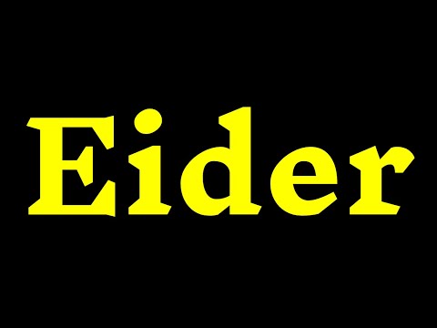 How To Pronounce ''Eider'' Correctly? How to say ''Eider''?