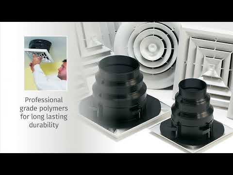 Airtec Plastic 8x8 Multi-Size Register Box, 6in., 7in.,8in. collar. (11x11 Flange), #81968