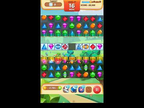 Jewel Match King Level 77 - Walkthrough ( No Booster )