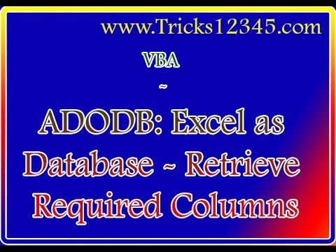 Excel VBA ADODB Connect to  Excel as Database Required Columns