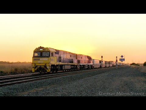 4PM6 Pacific National Container Freight Train At Sunset (2/3/2024) - PoathTV Railways In Australia