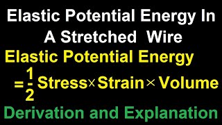 Elastic Potential Energy in a Stretched Wire|Explanation and Derivation |Class 11th|IIT JEE/NEET