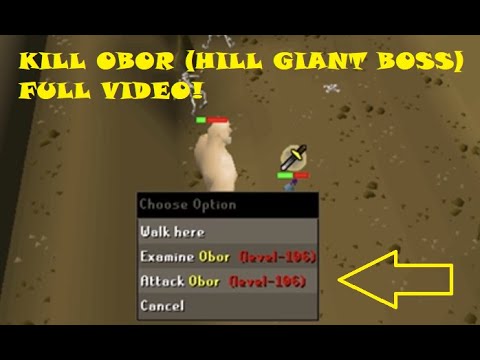 OSRS F2P - KILL BOSS OBOR (HILL GIANT BOSS) - FULL VIDEO