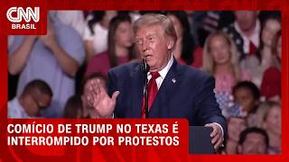 Vídeo: Em comício, Trump é interrompido por protestos e tenta esclarecer polêmica | LIVE CNN