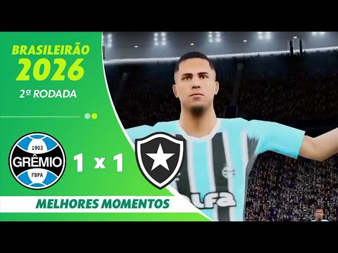 GRÊMIO 1 X 1 BOTAFOGO | GOLS | 2ª RODADA BRASILEIRÃO 2026 | ge.globo