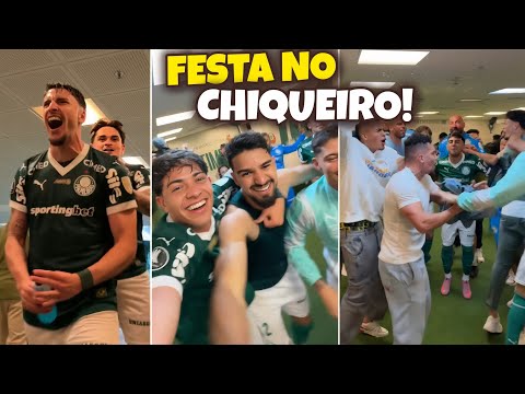 FESTA NO VESTIÁRIO DO PALMEIRAS APÓS A CLASSIFICAÇÃO PARA A FINAL DA LIBERTADORES 