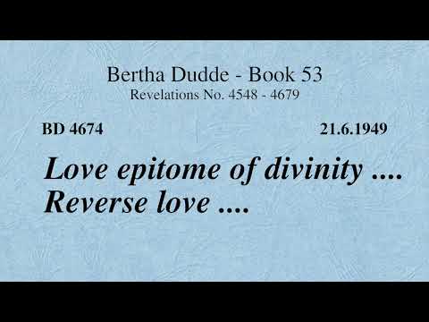 BD 4674 - LOVE EPITOME OF DIVINITY .... REVERSE LOVE ....