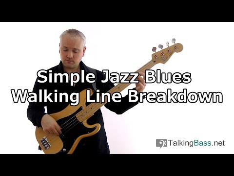 Simple Jazz Blues Walking Bass Line Breakdown