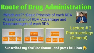 Routes of Drug Administration|Principle|L2| Pharmacology Lecture Series@PharmacistTayyebOfficial