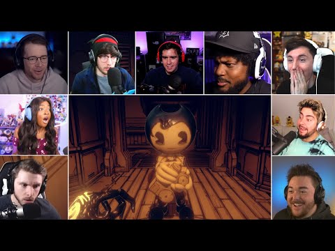 YouTubers Reaction To Meeting Bendy | Bendy and the Dark Revival