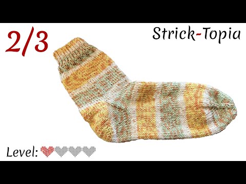 Socke mit Farbverlauf stricken leicht gemacht - Video 2/3 Die Ferse