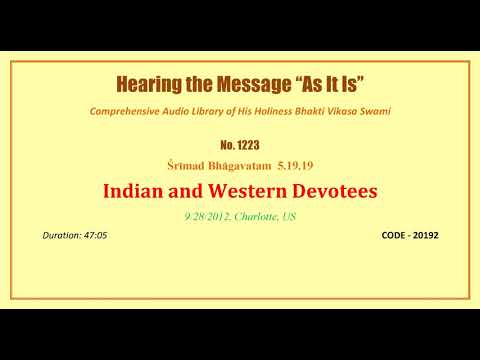 1223 SB 5 19 19, Indian and Western Devotees, 2012 09 28, Charlotte, North Carolina, USA, CODE   201