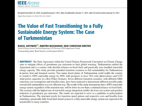 Turkmenistan's Green Gambit - 100%  Renewable Energy For a Sustainable Future