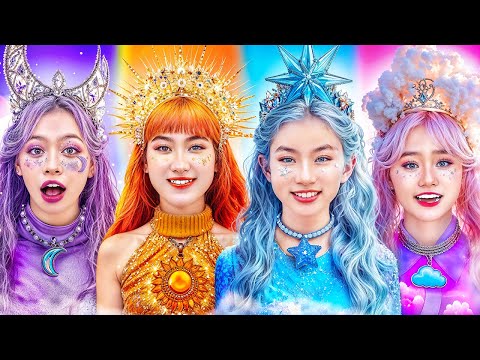 Soleil Vs Lune Vs Étoiles Vs Nuage Fille En Couleur Défi!