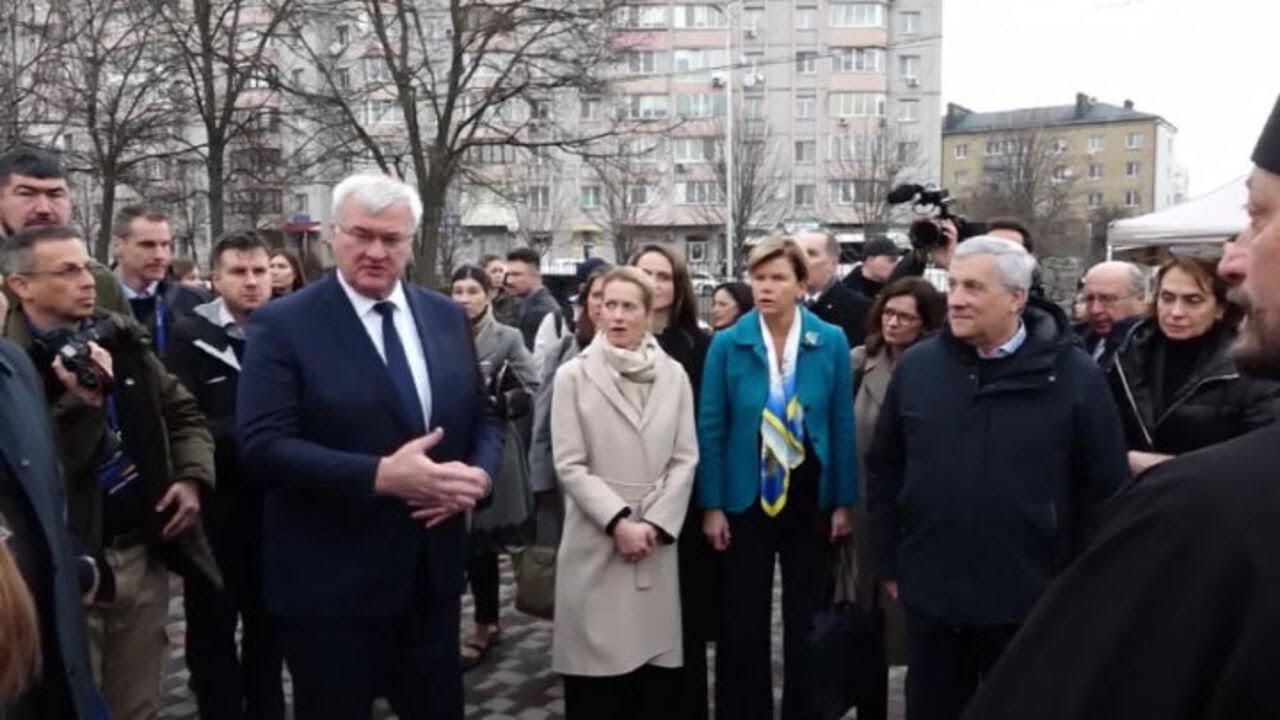 Kaja Kallas in visita a Bucha con i ministri Ue per commemorazione strage