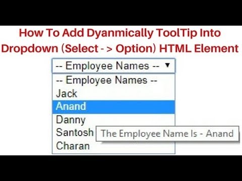 Dropdown Select Option Dynamically Tooltip Using Jquery Php