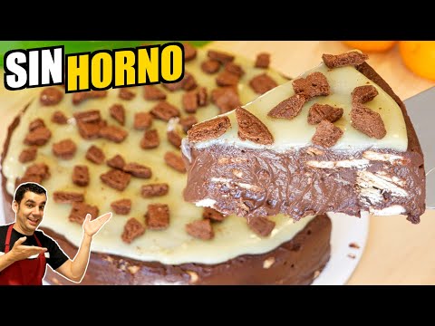 😍 ¡La mejor tarta cremosa SIN HORNO! Receta fácil y rápida con galletas y chocolate 🍪🍫 Receta # 898