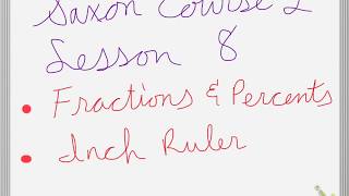Saxon course 2 Lesson 8