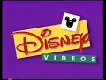 Disney Videos Walt Disney Home Video Jingle 1995 1998 EXTR RARE NTSC Pitch