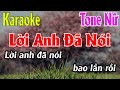 Lời Anh Đã Nói Karaoke Tone Nữ Karaoke Lâm Organ Beat Mới