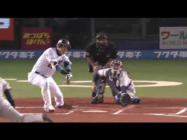 【1回裏】マリーンズ角中  レフト前へ先制のタイムリーヒット!! 2014/9/28 M-Bs