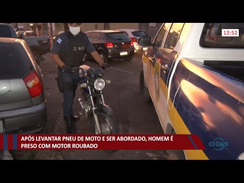 Após levantar pneu de moto em via pública, homem é preso com veículo roubado 19 05 2021