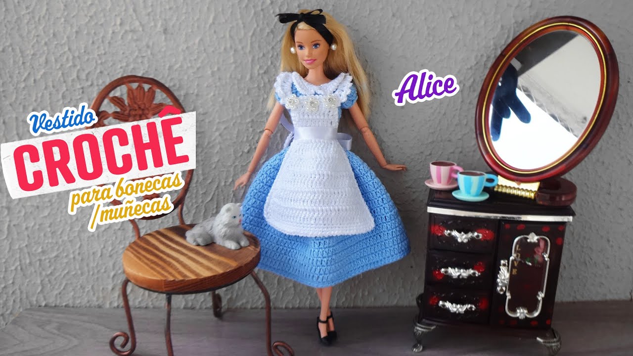 Vestido Alice no País das Maravilhas em Crochê | Alice