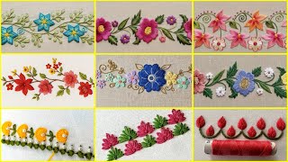 Beautiful hand embroidery border designs / unique hand embroidery designs #handmade #handembroidery 
