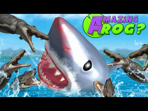 GIANT SHARK vs ALLIGATORS - Amazing Frog Part 176 | Pungence