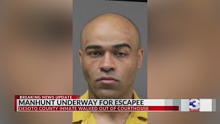 Manhunt underway after inmate escapes from courthouse in DeSoto County, MS