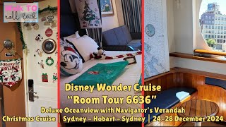 Disney Wonder | Room Tour 6636 Deluxe Oceanview with Navigator’s Verandah | Christmas Cruise