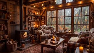Download lagu 🍂🌧️ Rainy Fall Afternoon | Jazz Relaxing Music with Fireplace Sounds & Cozy Cabin Ambience for Chill mp3