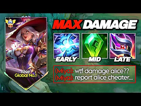 THIS HYBRID ALICE BUILD DESTROYS BOTH SQUISHY & TANK HEROES! 💀 | BUILD & EMBLEM | MLBB