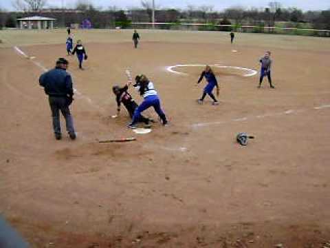 02-25-10 - Brewer Tourny: Smallz (Taylor Brookshire) bunts, JoJo Shaefer Splits the catcher