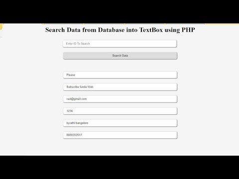 how to search data from database in textbox using PHP MySql